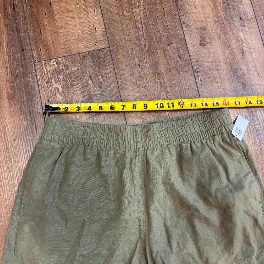 Old Navy Womens Size L Green High Waisted Linen Blend 3.5" Inseam Shorts NWT - Picture 8 of 10